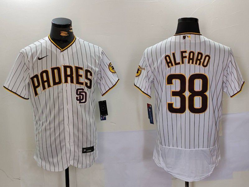 Men San Diego Padres #38 Alfaro White stripe Elite 2024 Nike MLB Jersey style 9022